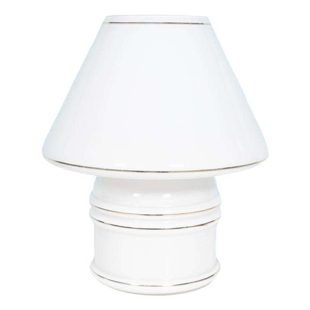 Vintage Glass Table Lamp, 1970s For Sale