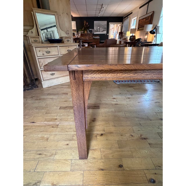 Arts & Crafts Stickley Mission Oak Arts & Crafts Extension Dining Table For Sale - Image 3 of 12