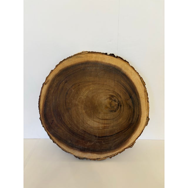 1980s Wooden Acacia Lazy Susan ''16 Round For Sale In Boise - Image 6 of 6