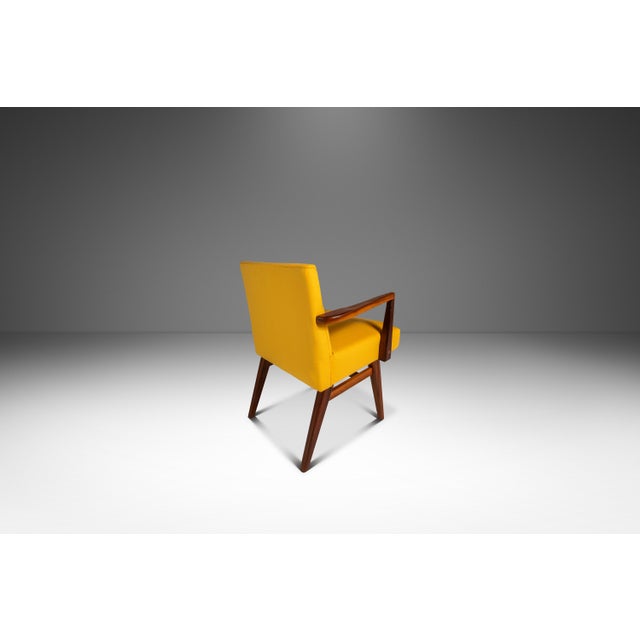 Mid-Century Modern Rare Restored Mid-Century Modern Model C-108 Armchair in Walnut & Canary Yellow Fabric Attributed to Jens Risom for Jens Risom Design, Usa, C. 1950s For Sale - Image 3 of 18