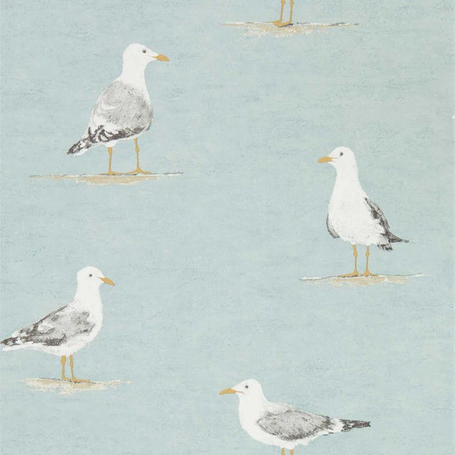 Sanderson Shore Birds Wallpaper in Sky - a Sample For Sale
