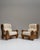 Wood Pair of 1970s French Chestnut Brown Brutalist Oak Upholstered Armchairs For Sale - Image 7 of 15