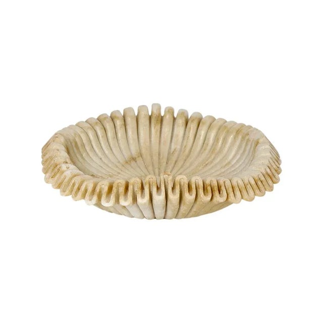 1990s Folded Edge Indian Marble Bowl For Sale - Image 4 of 4