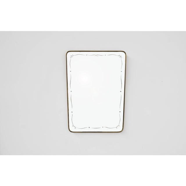 1940s Etched Glass Mirror with Stars and Ribbons attributed to Gio Ponti, 1949 For Sale - Image 5 of 6