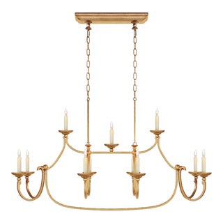 Contemporary Gold Flemish Large Linear Pendant For Sale