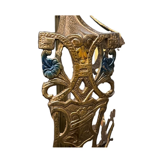 Metal 1920s Cast Bronze Chandelier With Original Finish For Sale - Image 7 of 9