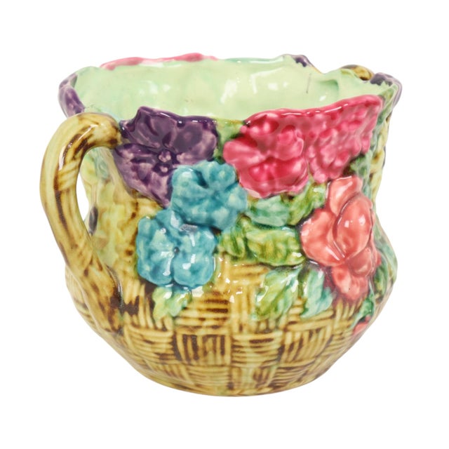 Art Nouveau Majolica Flowerpot Cachepot, France, 1890s For Sale - Image 9 of 17