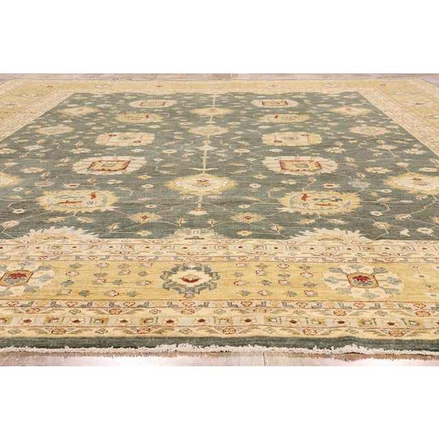 Vintage Pakistani Oushak Rug, 11'11 X 15'00 For Sale - Image 9 of 10