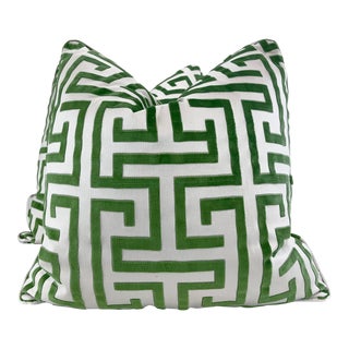 Thibaut "Ming Trail" in Green 22" Pillows-A Pair For Sale
