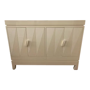 Emiel Veranneman DeCoene Decor Cream Lacquer Stereo Cabinet Sideboard