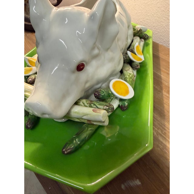 Ceramic Vintage Italian Majolica Pig-Form Soup Tureen For Sale - Image 12 of 12
