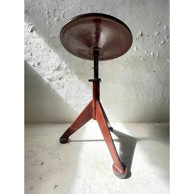 Industrial Workshop Stool from Ab Odelberg & Olson, Sweden, 1930s For Sale - Image 9 of 11