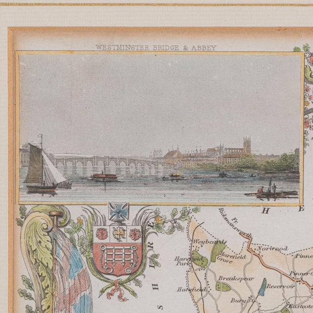 1860's Antique County Map For Sale - Image 6 of 12