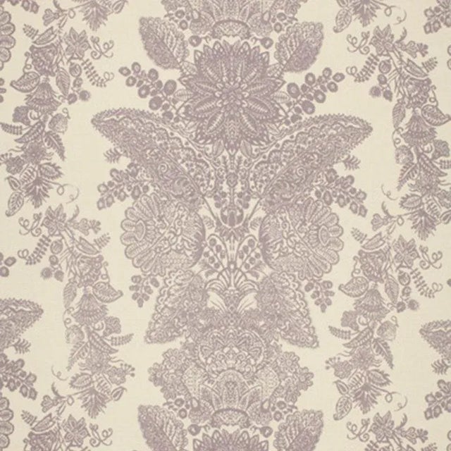 Schumacher Lace Fabric in Orchid For Sale