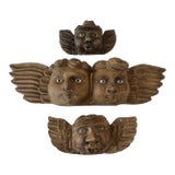 Antique Spanish Colonial Style Immortal Angels Wood Carvings Set of 3 For Sale