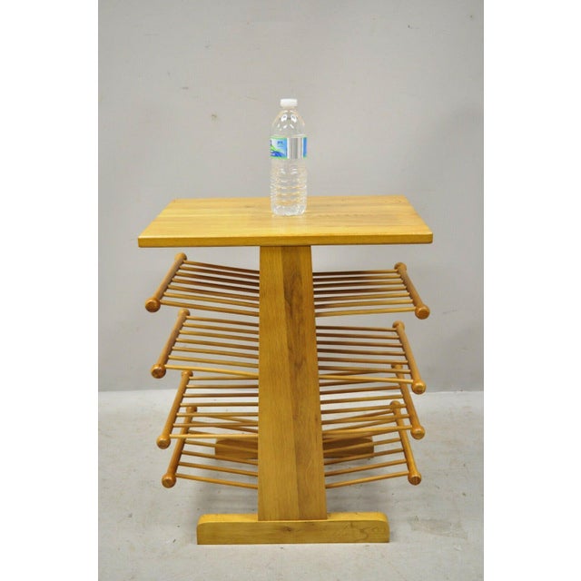 20th Century Levenger Mid Century Spindle Wood Magazine Book Rack Side