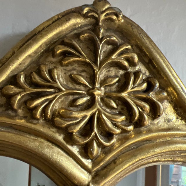 Italian Rococo Revival Gilt Wood Mirror With Shelf, C. 1960s 22" For Sale - Image 4 of 14