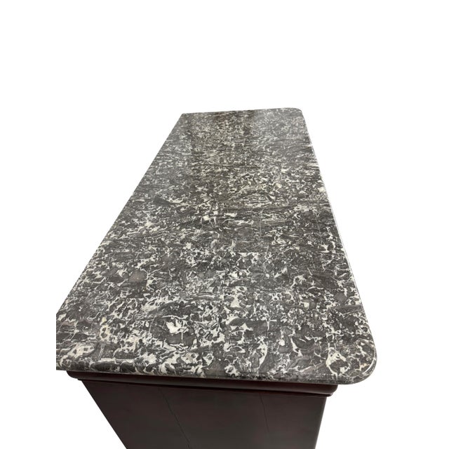 19th Century Louis Phillipe Commode in Burled Walnut with Grey Marble Top For Sale - Image 14 of 18