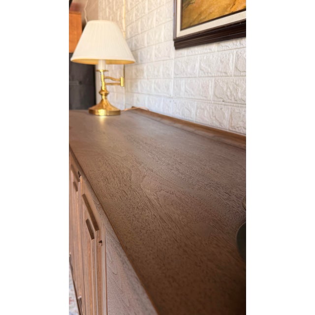 Broyhill Sculptra Mid-Century Modern 9 Drawer Lowboy Dresser | Dark Walnut Refinish | 1960s, Attributed For Sale - Image 12 of 12