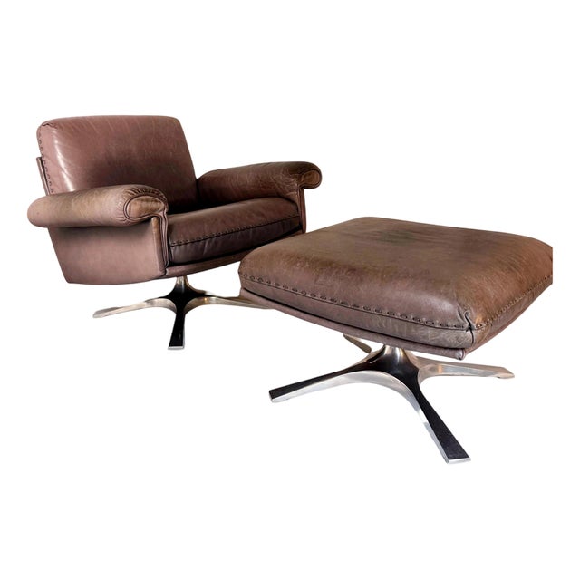 DS-31 3-Seater Sofa, Armchairs and Ottoman, 1970s, Set of 4 For Sale