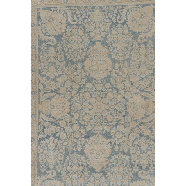 1920s Blue Subdued Tabriz Rug 6'7 X 9'7 For Sale - Image 10 of 10