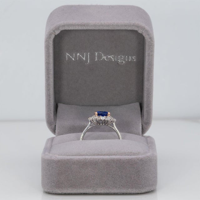 2.4Ct Tanzanite Ring With Lab Grown Diamond Halo: Solid 14k Gold, Size 6.75 For Sale - Image 4 of 9