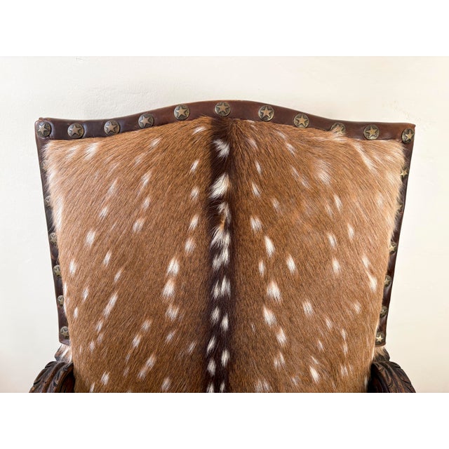 Leather and Deer Hide Baroque Style Armchair For Sale - Image 15 of 18