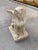 1980s Egyptian Sphinx & Cat Statue in Crackle Glazed Porcelain - a Set For Sale - Image 10 of 13
