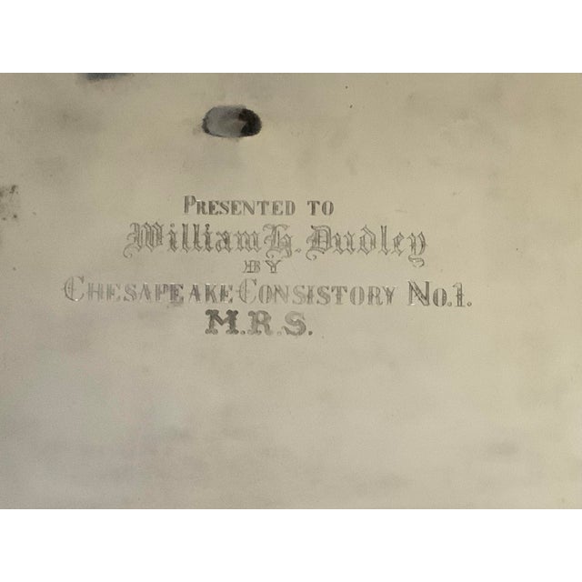 Antique Masonic Silver-Plated Sandwich Tray Chesapeake Consistory No.1 M.R.S. Made in Baltimore, Maryland, USA c....
