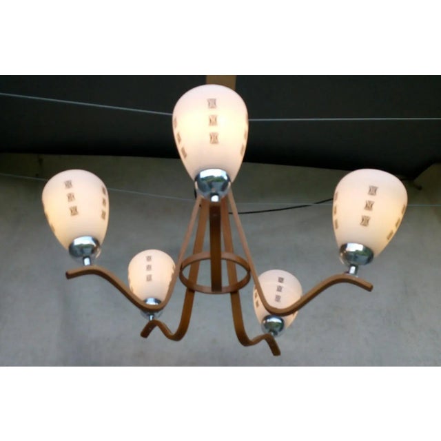 Wooden Chandelier, 1970s For Sale - Image 14 of 16
