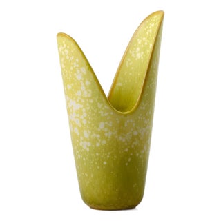 Yellow and Green Crystal Glazed ARZ Vase by Gunnar Nylund for Rörstrand, 1950s For Sale