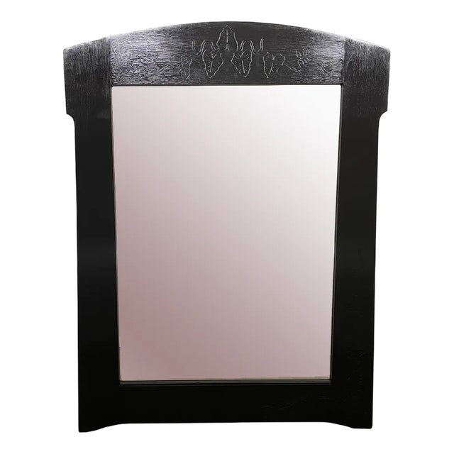 Original Art Nouveau Black Mirror, 1910s For Sale