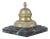 Antique 19th Century Bronze Inkwell with Hinged Lid on Marble Base For Sale