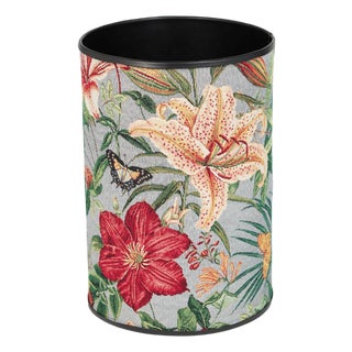Tropical Flowers Tapestry Waste Bin For Sale