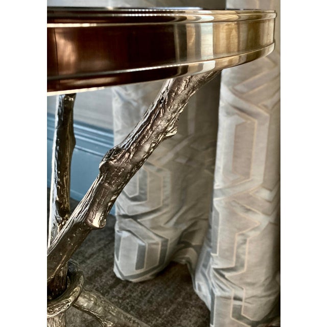 Global Views Silver Twig Side Table With Black Granite Top For Sale - Image 11 of 18
