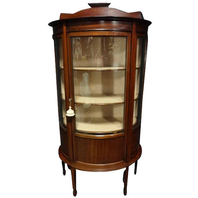 Mahogany Inlaid Display Cabinet, 1910 For Sale