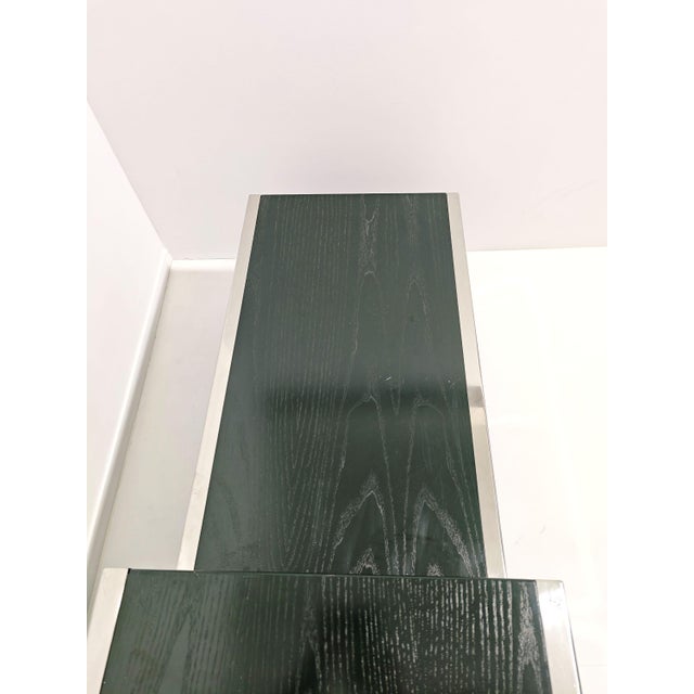 Modular Unit in Dark Green Lacquered Wood with Chromed Metal from Saporiti Italia, Italy, 1970s, Set of 4 For Sale - Image 15 of 16