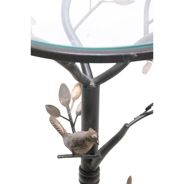 Late 20th Century Metal and Glass Bird Themed Pier 1 Side Table For Sale - Image 11 of 11