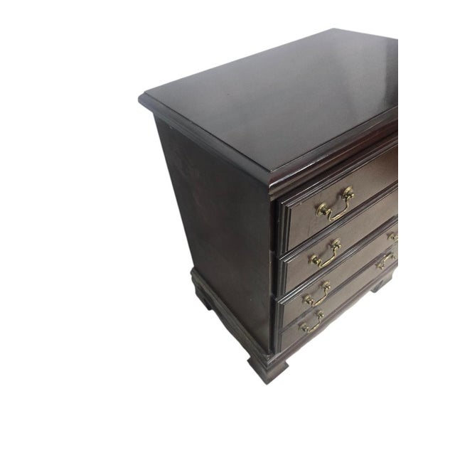 Vintage Traditional Dark Cherry 4 Drawer Bachelor Chest For Sale - Image 6 of 6
