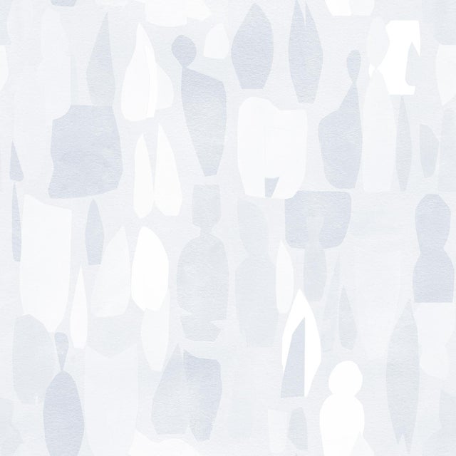 Contemporary Collage Wallpaper by Susan Hable in Pale Tones For Sale - Image 3 of 3