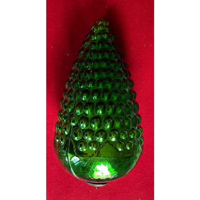Large 13.25" Green Mercury Glass Christmas Kugel Ornament in the Form of a Grape Cluster For Sale - Image 9 of 11