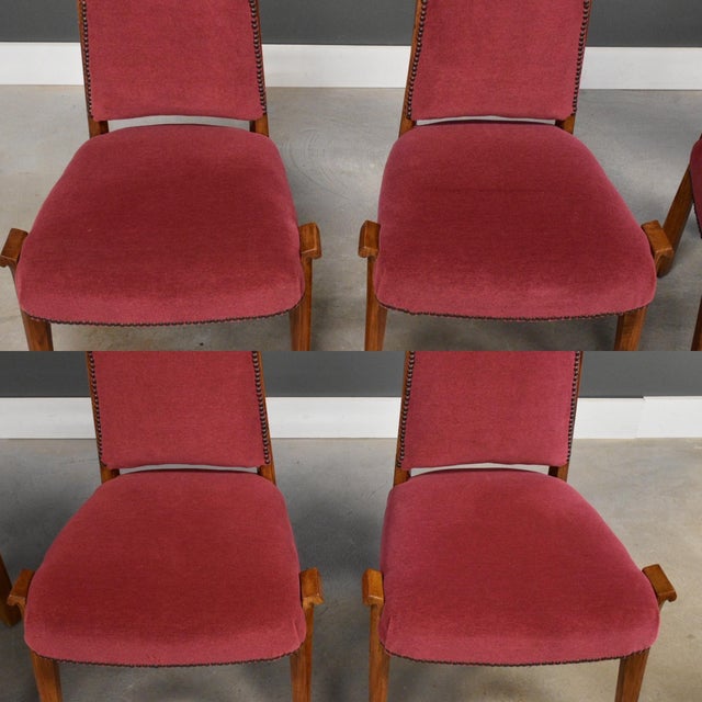1960s Pere Cosp Oak and Mohair Dining Chairs - Set of 8 For Sale - Image 4 of 12
