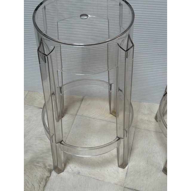 Early 21st Century Philippe Starck for Kartell Charles Ghost Counter Stools, Pair For Sale - Image 5 of 12