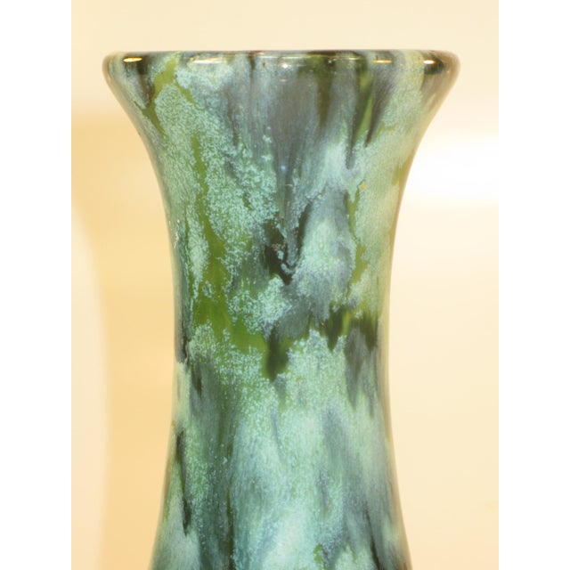 Mid 20th Century Vase Drip Glaze Pottery Blue & Green Retro Mid Century Modern For Sale - Image 6 of 13