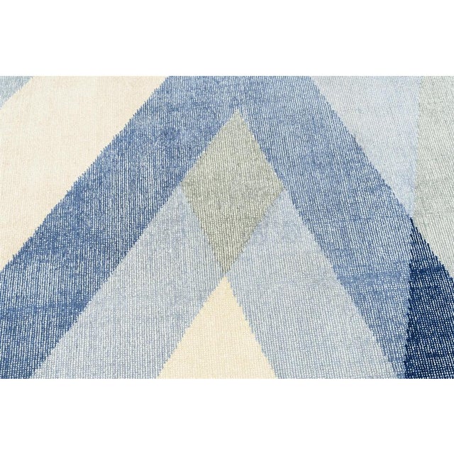 Handloom Wool Wool & Cotton Modern Rug. 9'00" X 12'00" For Sale - Image 4 of 4