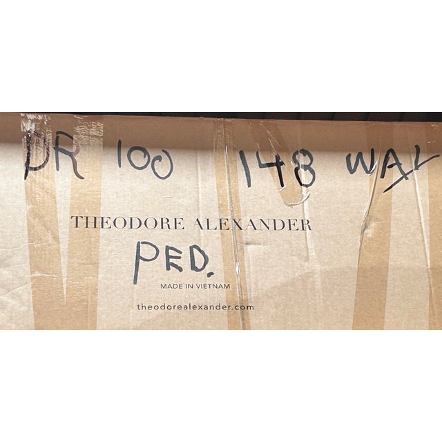 Extending Dining Table Seats 10-14 People Walnut Finished Dining Table With Hyedua Crown Veneer by Theodore Alexander & Stephen Church For Sale - Image 12 of 15