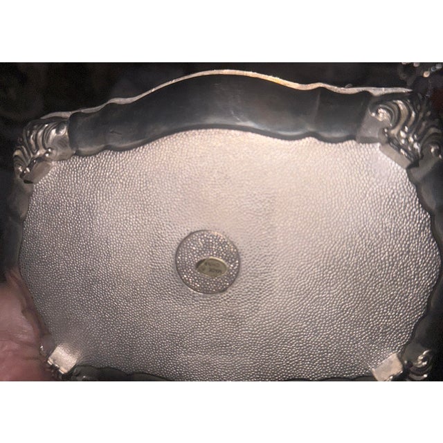 Metal Intage Silver-Tone Floral Trinket Jewelry Box For Sale - Image 7 of 7