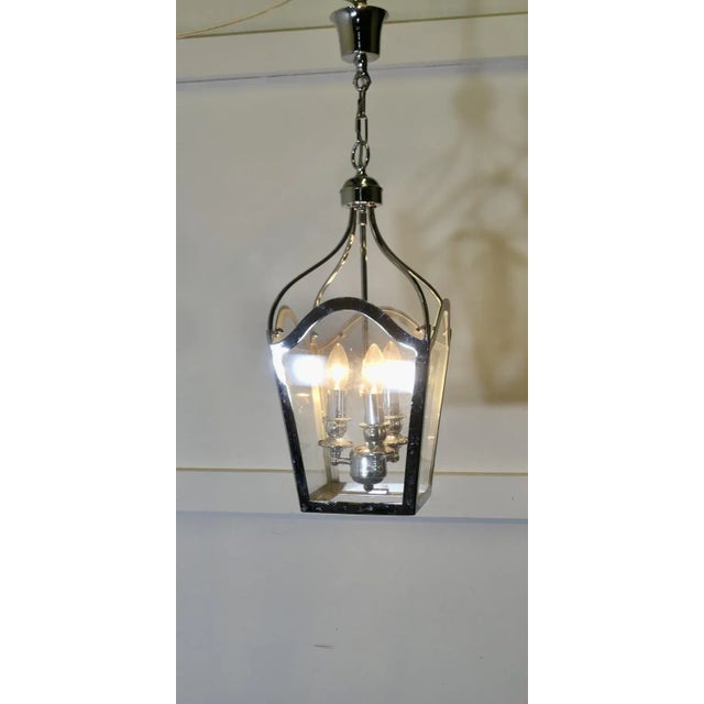 1960s Large Art Deco Chrome and Glass Pendant, 1960s For Sale - Image 5 of 8