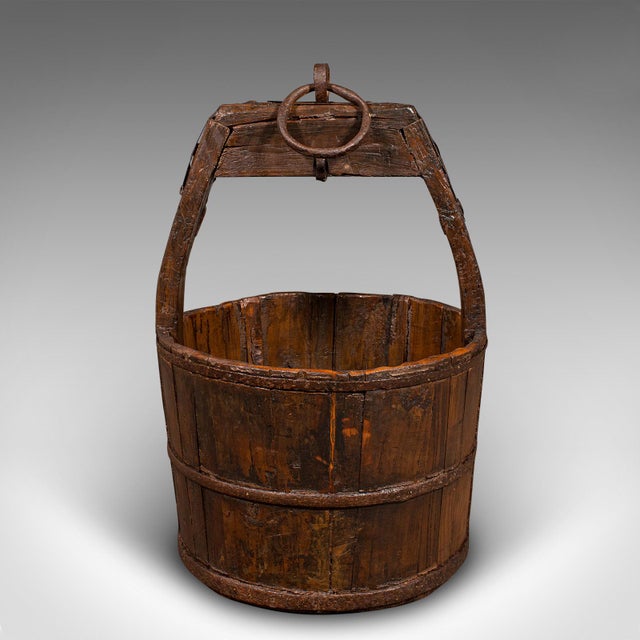 Large Antique Country Garden Well Bucket, English, Planter, Georgian, Fuel Store For Sale - Image 4 of 9