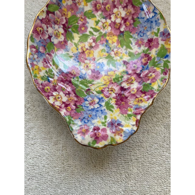 1930s James Kent, Chintz "Apple Blssom Design" Trinket Dish For Sale - Image 4 of 6
